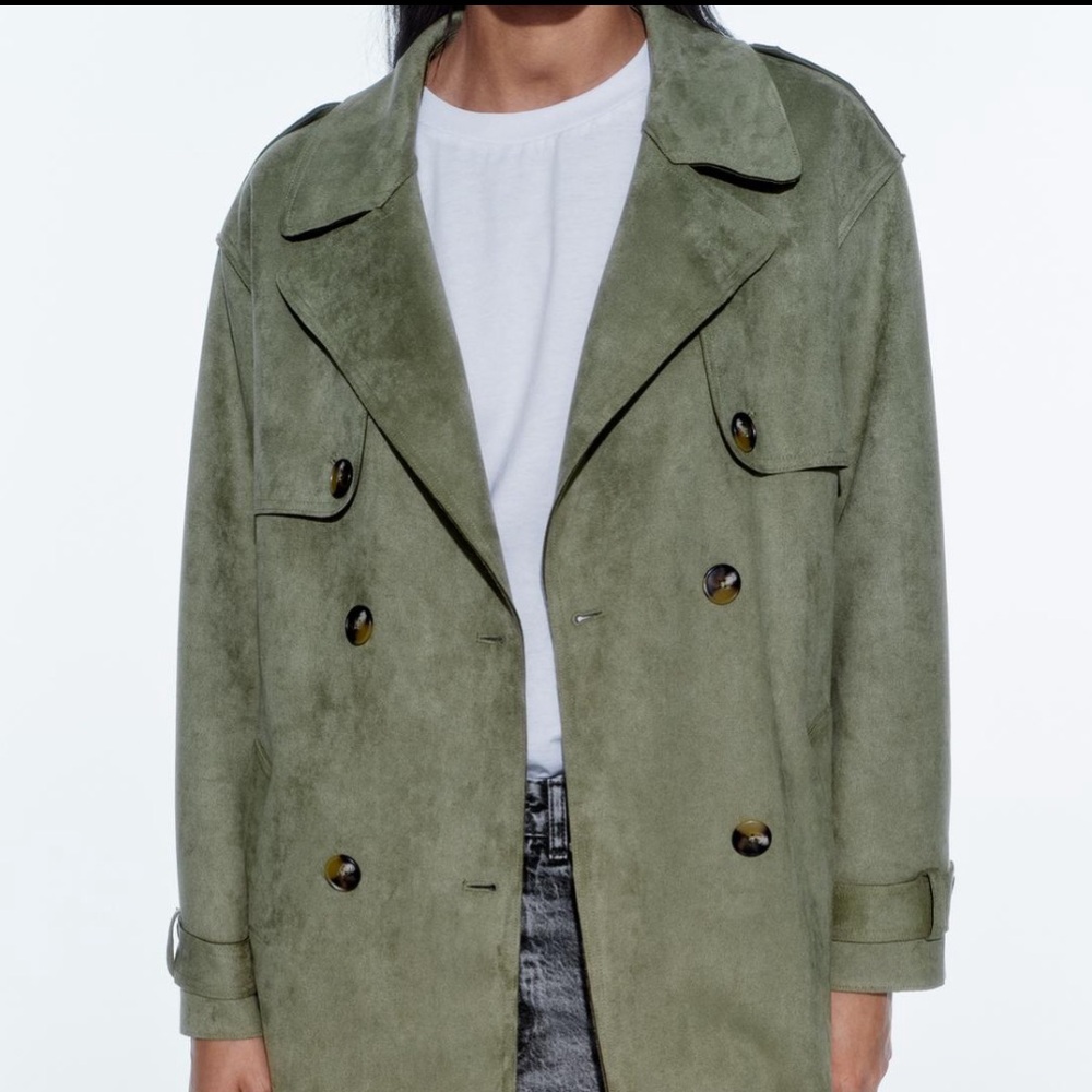 🆕 2024 ZARA FAUX SUEDE TOPCOAT